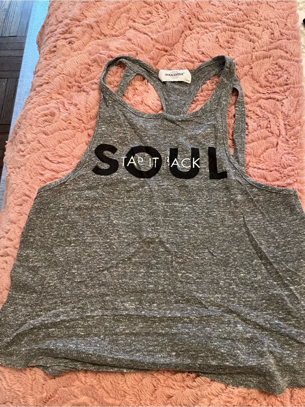 soulcycle Gray Heather Racerback Tank with Logo
